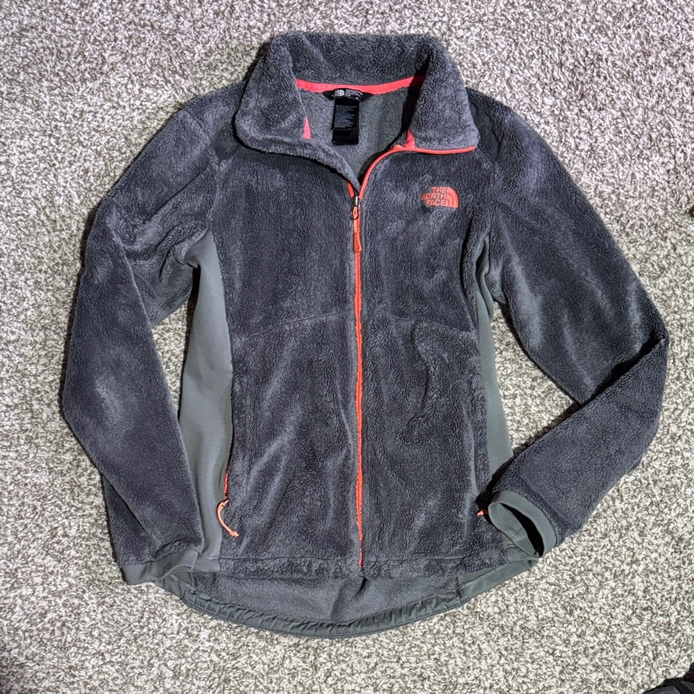 The North Face Charcoal and Coral Fleece Jacket